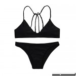 AMOFINY Women's Fashion Swimwear Solid Bikini Beachwear Swimsuit Push-up Beach Suit Black B07P4626L9
